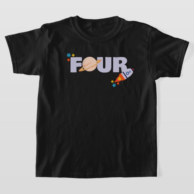 T-shirt Chemise spatiale quatrième anniversaire (Poser)