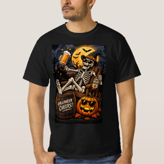 T-shirt Chemise squelette de bière Halloween – Trick or Be