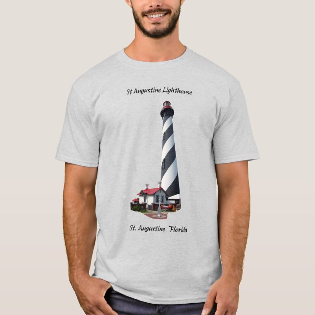 T-shirt Chemise St Augustine Lighthouse noir lettrage (Devant)