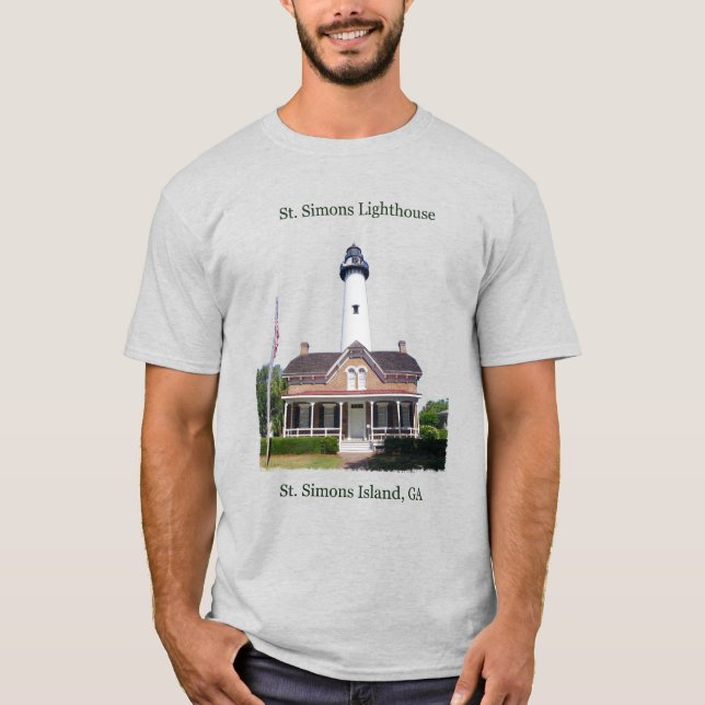 T-shirt Chemise St. Simons Lighthouse lettrage noir (Devant)