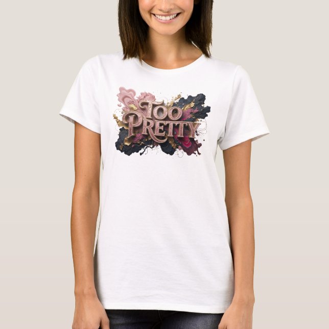 T-shirt Chemise Statement Rouge Too PRETTY v2 (Devant)