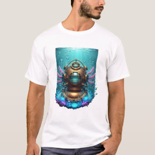 T-shirt Chemise Steampunk Axolotl de Plongée U Rétro Vin
