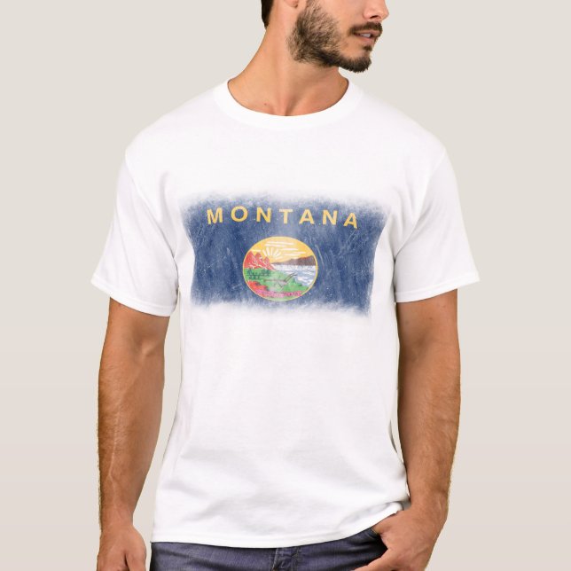 T-shirt Chemise stridente de drapeau du Montana (Devant)