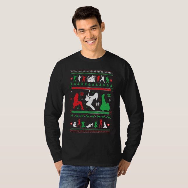 T-SHIRT CHEMISE SUCRÉE DE NOËL LOURDE EN MÉTAL (Devant entier)