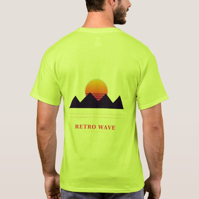 T-shirt Chemise synthwave Sunset Rétro-Vague (Dos)
