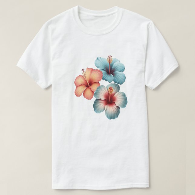 T-SHIRT CHEMISE T À DESIGN DE FLEURS (Design devant)