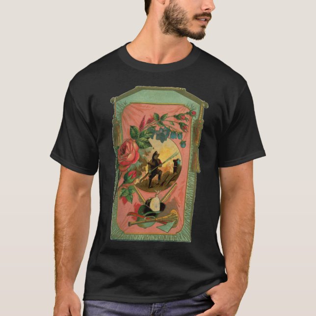 T-shirt Chemise T antique pompier des années 1880 (Devant)
