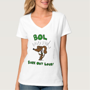 T-shirt Chemise T-Cou À Cou À Milieu "BOL Bark Out Loud" F