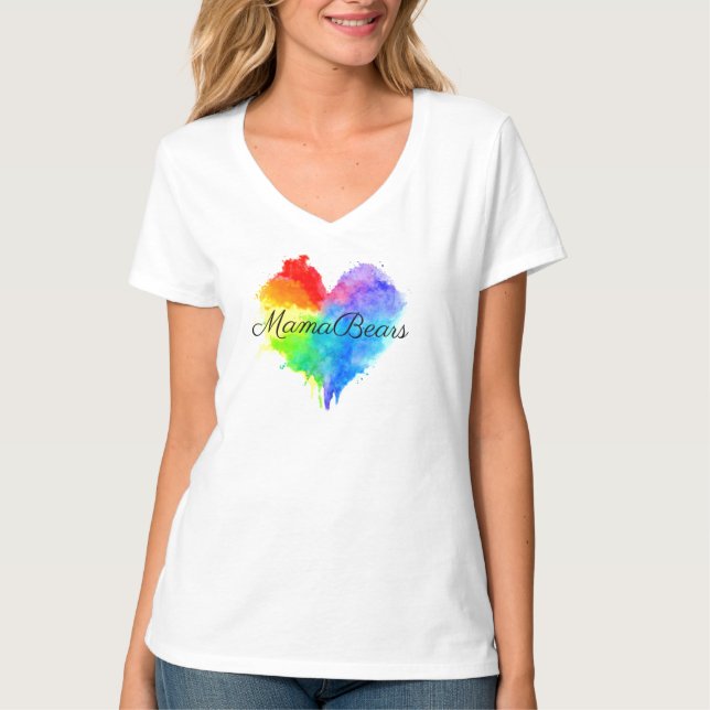 T-shirt Chemise T Cou-T-Splatz-Arc-En-Ciel (Devant)
