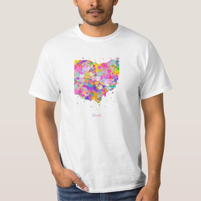 T-shirt Chemise T de la carte de l'Ohio (Devant)