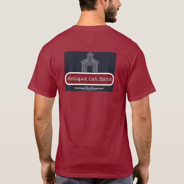 T-shirt Chemise T de la grange de voiture antique - Logo d (Dos)