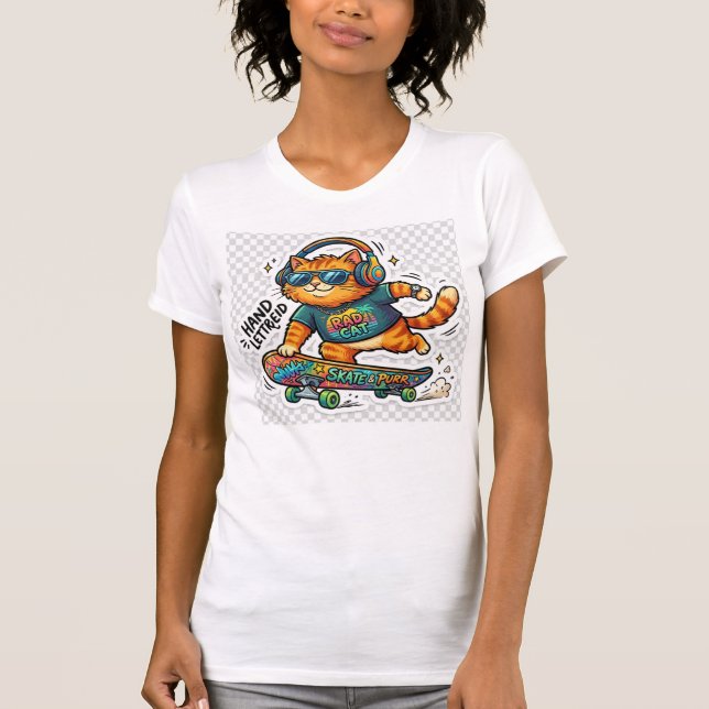 T-shirt chemise t design chat  (Devant)