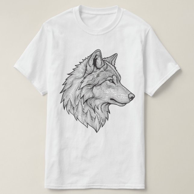 T-shirt Chemise t design loup (Design devant)