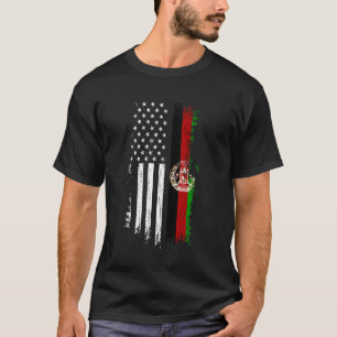 T-shirt Chemise T du drapeau afghan américain - Afghanista