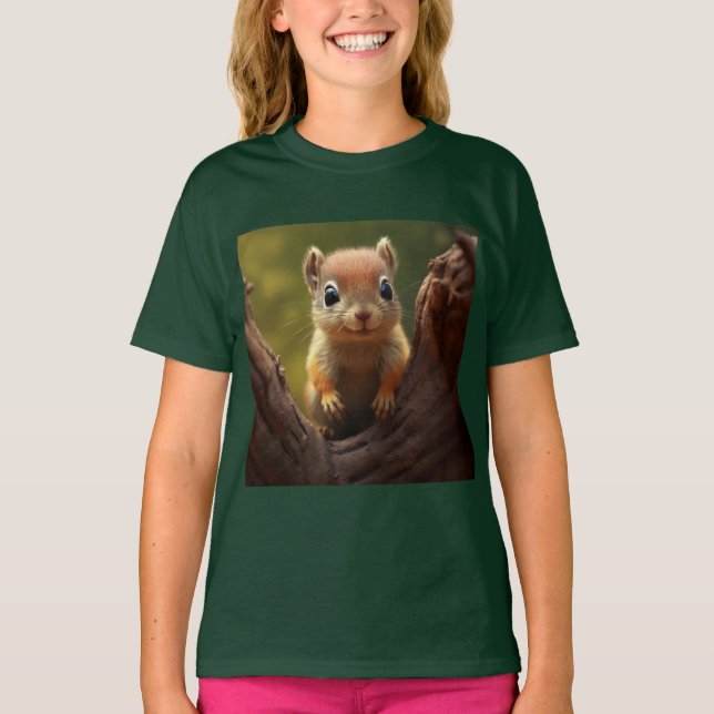 T-shirt Chemise T Écureuil mignonne - Chemises Animal mign (Devant)