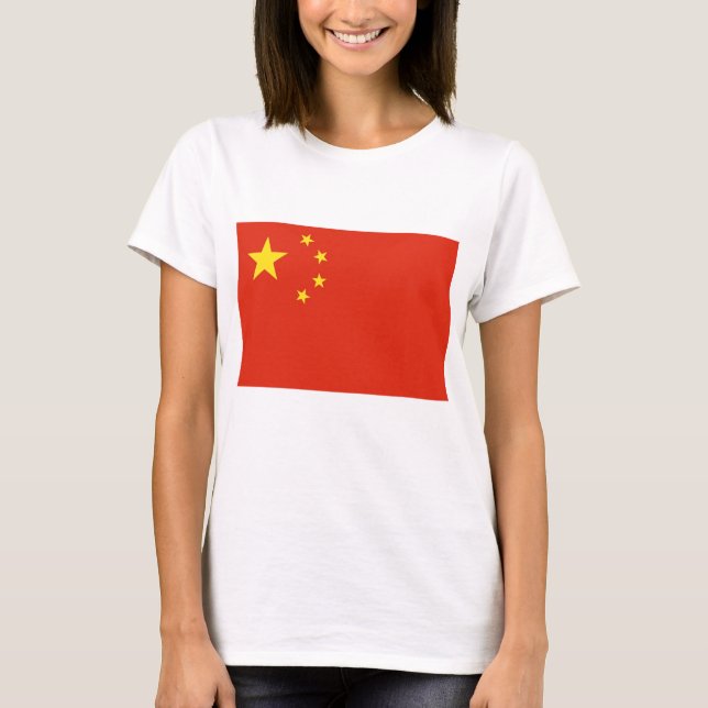 T-shirt Chemise T femme avec drapeau de la Chine (Devant)