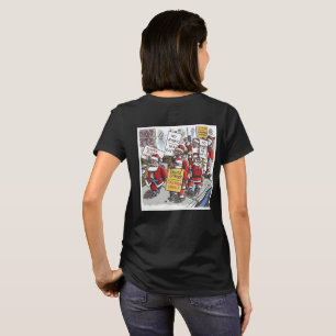 T-shirt chemise T femme Santa Strike noire dos
