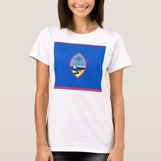 T-shirt Chemise T Femmes avec Drapeau de Guam (Devant)
