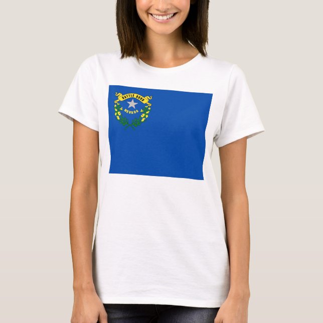 T-shirt Chemise T Femmes avec Drapeau de l'Etat du Nevada (Devant)
