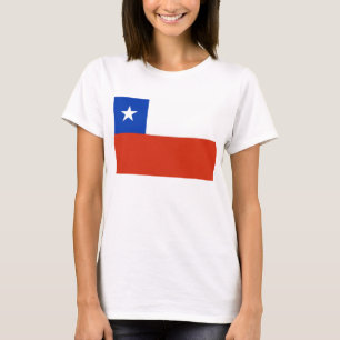 T-shirt Chemise T Femmes avec Drapeau du Chili