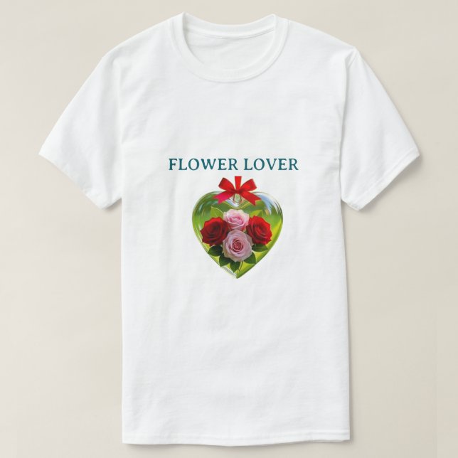 T-SHIRT CHEMISE T FLEURS DÉCORATIVES (Design devant)