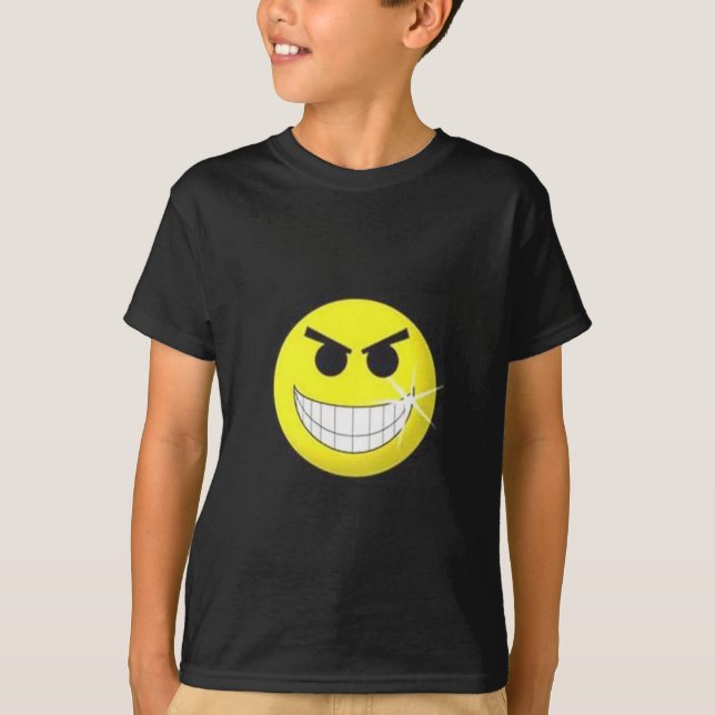 T-shirt Chemise T foncée avec visage (Devant)