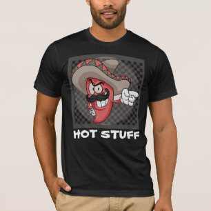 T-SHIRT CHEMISE T HOT STUFF DRÔLE POIVRON MEXICAIN CHAUDAS