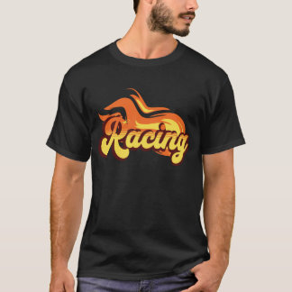 T-shirt Chemise T Noir Flames