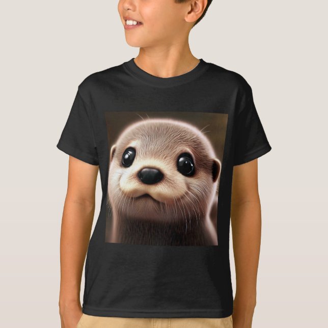 T-shirt Chemise T Otter Bébé mignonne - Chemises Animal mi (Devant)
