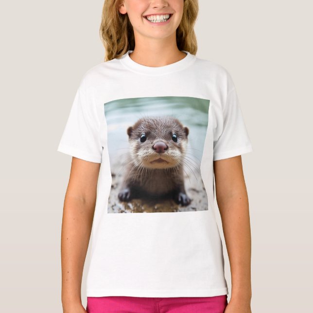 T-shirt Chemise T Otter mignonne - Chemises Animal mignonn (Devant)