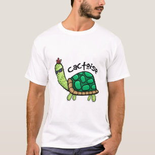 T-SHIRT CHEMISE T POUR ENFANT CACTOISE DRÔLE CACTUS TORTUE