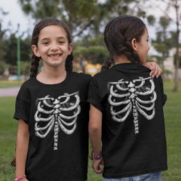 T-shirt Chemise T pour enfants Skeleton Halloween (avant e