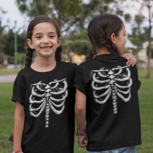 T-shirt Chemise T pour enfants Skeleton Halloween (avant e