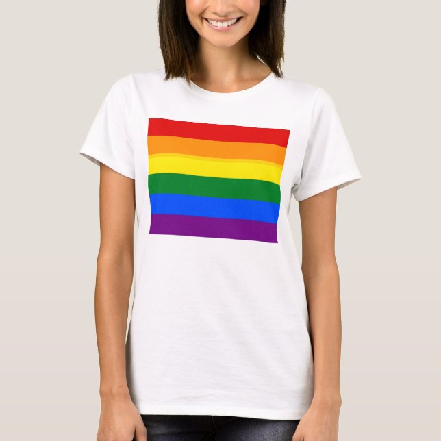 T-shirt Chemise T pour femmes avec drapeau arc-en-ciel LGB (Devant)