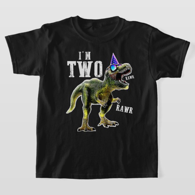 T-shirt Chemise T-rex 2E anniversaire Dinosaur 2 ans Naiss (Poser)
