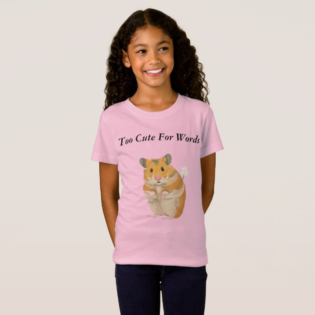 T-Shirt Chemise T Rose De Hamster Filles Mignonnes (Devant entier)