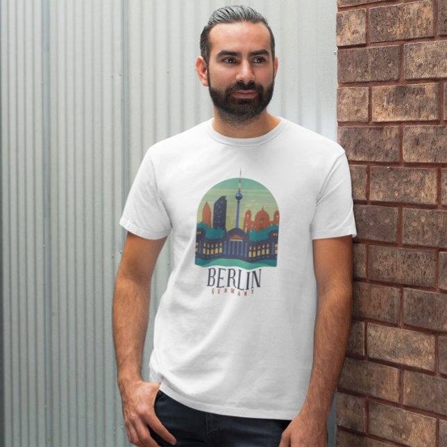 T-shirt Chemise T Skyline Allemagne Berlin (Cool Berlin Germany Skyline Art T Shirt)