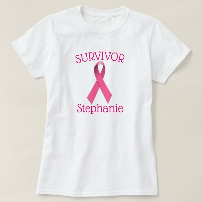 T-shirt Chemise T-T pour survivant du cancer rose (Design devant)