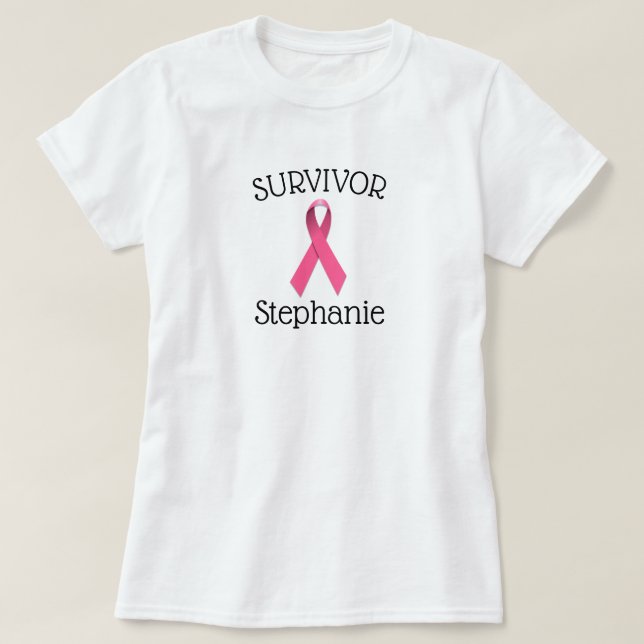 T-shirt Chemise T-T pour survivant du cancer rose (Design devant)