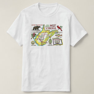 T-shirt Chemise T West Virginia carte