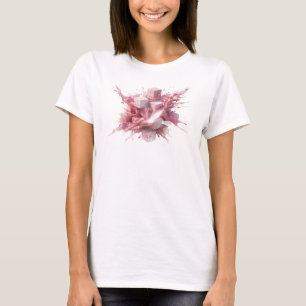 T-shirt Chemise Tendance Cubes Abstraits Rose Rétro