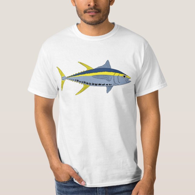 T-shirt Chemise thon à nageoires jaunes. (Devant)