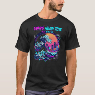 T-shirt Chemise Tokyo Neon Tide Rétro Synthwave Vague Grap
