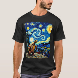 T-shirt Chemise Tortue Artistique Tortue Nuit Étoilée (2)