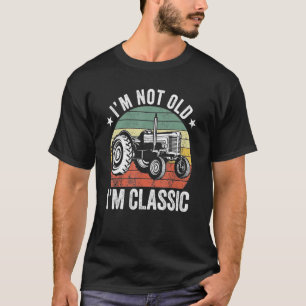 T-shirt Chemise tracteur vintage, je ne suis pas vieux Je