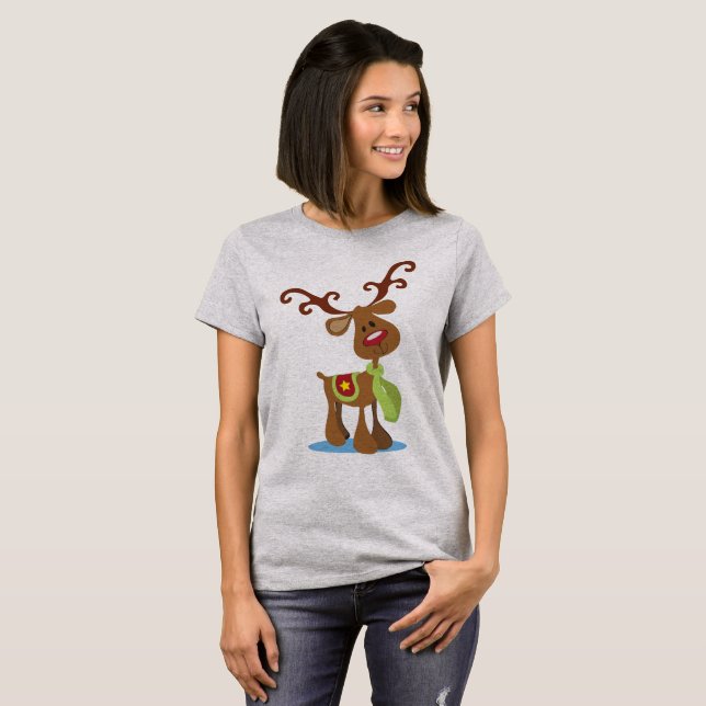T-shirt Chemise très mignonne de Noël | de renne (Devant entier)