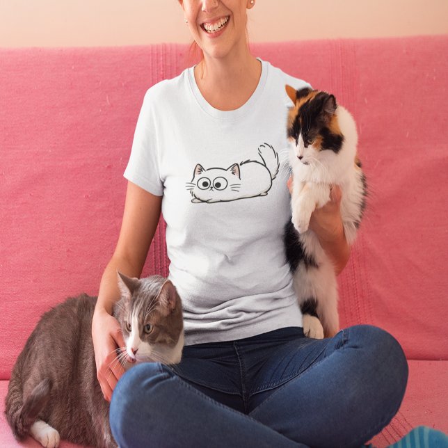 T-shirt Chemise tri-blend chat à queue duveteuse excentriq (Quirky Fluffy Tail Cat Tri-Blend Shirt)