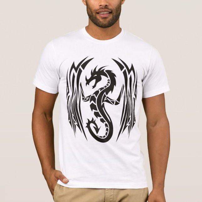 T-shirt chemise tribale de dragon (Devant)