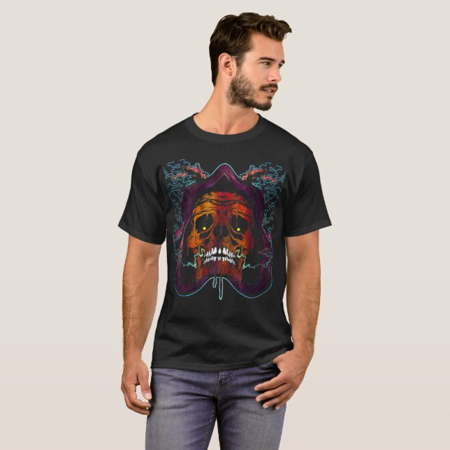 T-SHIRT CHEMISE TRIPPY DE CRÂNE (Devant entier)