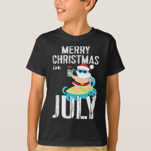 T-shirt Chemise tropicale de Noël en juillet avec Santa su